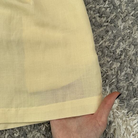 Mason’s Daughter Pleated Shorts Linen Blend Butter Yellow City Quite Luxury - Picture 9 of 9